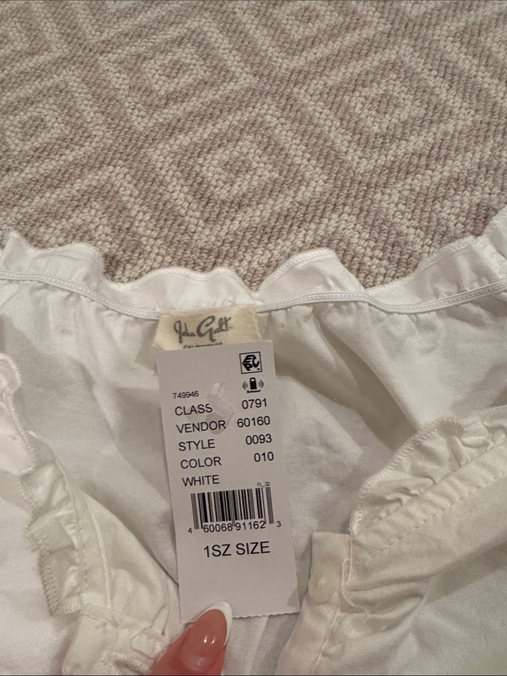 PacSun White Ruffled Button-Front Cotton Camisole - Picture 2 of 4